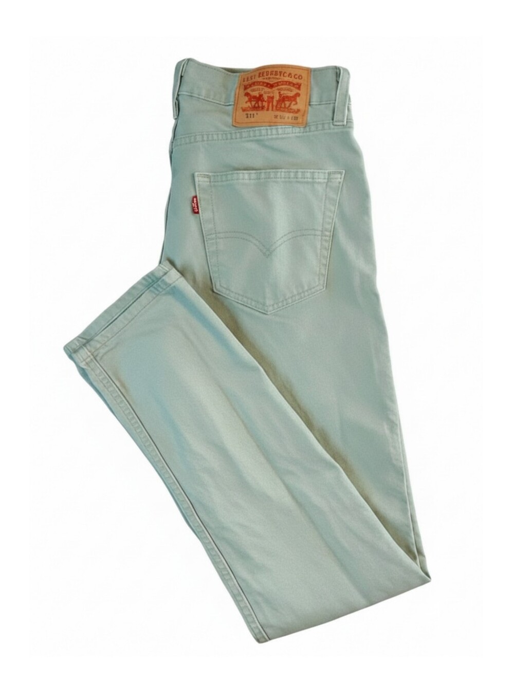 Levi's 511 Slim Fit Jeans W30 L32 Green Water Less Stretch Denim